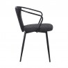 Armen Living Francis Contemporary Dining Chair In Black Powder Coated Finish And Black Fabric 04