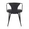 Armen Living Francis Contemporary Dining Chair In Black Powder Coated Finish And Black Fabric 03