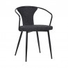 Armen Living Francis Contemporary Dining Chair In Black Powder Coated Finish And Black Fabric 01