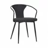 Armen Living Francis Contemporary Dining Chair In Black Powder Coated Finish And Black Fabric 01 - Armen Living Francis Contemporary Dining Chair In Black Powder Coated Finish And Black Fabric 01