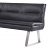 Armen Living Fenton Contemporary Corner Nook in Brushed Stainless Steel Finish with Grey Faux Leather - Leg Detail