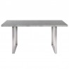 Fenton Dining Table with Cement Gray Laminate Top and Brushed Stainless Steel Base 03