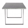Fenton Dining Table with Cement Gray Laminate Top and Brushed Stainless Steel Base 05