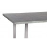 Fenton Dining Table with Cement Gray Laminate Top and Brushed Stainless Steel Base 01