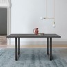 Armen Living Fenton Dining Table With Charcoal / Gray Top And Black Base