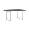 Armen Living Fenton Dining Table with Charcoal Top and Brushed Stainless Steel Base in Grey 04