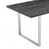 Armen Living Fenton Dining Table with Charcoal Top and Brushed Stainless Steel Base in Grey 02
