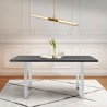 Armen Living Fenton Dining Table with Charcoal Top and Brushed Stainless Steel Base in Grey