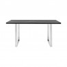 Armen Living Fenton Dining Table with Charcoal Top and Brushed Stainless Steel Base in Grey 03