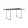 Fenton Dining Table with Gray Top and Brushed Stainless Steel Base 02