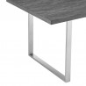 Fenton Dining Table with Gray Top and Brushed Stainless Steel Base 03