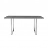 Fenton Dining Table with Gray Top and Brushed Stainless Steel Base 01