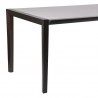 Armen Living Fineline Indoor Outdoor 80" Rectangle Dining Table in Dark Eucalyptus Wood and Super Stone- Table Side Angle View