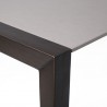 Armen Living Fineline Indoor Outdoor 80" Rectangle Dining Table in Dark Eucalyptus Wood and Super Stone- Table Other Corner View
