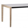 Armen Living Fineline Indoor Outdoor 80" Rectangle Dining Table in Light Eucalyptus Wood and Super Stone- Half  View
