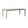 Armen Living Fineline Indoor Outdoor 80" Rectangle Dining Table in Light Eucalyptus Wood and Super Stone- Side View