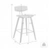 Armen Living Fox 25.5" Counter Height Gray Faux Leather and Black Wood Mid-Century Modern Bar Stool  Back