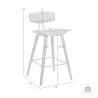 Armen Living Fox 25.5" Counter Height Gray Faux Leather and Black Wood Mid-Century Modern Bar Stool  Back - Armen Living Fox 25.5" Counter Height Gray Faux Leather and Black Wood Mid-Century Modern Bar Stool  Back