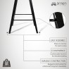 Armen Living Fox 25.5" Counter Height Gray Faux Leather and Black Wood Mid-Century Modern Bar Stool  Back