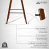 Armen Living Fox 28.5" Bar Height Gray Faux Leather and Walnut Wood Mid-Century Modern Bar Stool