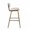 Armen Living Fox 25.5" Counter Height Cream Faux Leather and Walnut Wood Mid-Century Modern Bar Stool Side - Armen Living Fox 25.5" Counter Height Cream Faux Leather and Walnut Wood Mid-Century Modern Bar Stool Side