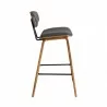 Armen Living Fox 28.5" Bar Height Gray Faux Leather and Walnut Wood Mid-Century Modern Bar Stool Side - Armen Living Fox 28.5" Bar Height Gray Faux Leather and Walnut Wood Mid-Century Modern Bar Stool Side