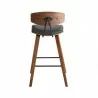 Armen Living Fox 25.5" Counter Height Gray Faux Leather and Walnut Wood Mid-Century Modern Bar Stool Back - Armen Living Fox 25.5" Counter Height Gray Faux Leather and Walnut Wood Mid-Century Modern Bar Stool Back