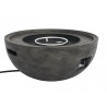 Castaic Outdoor Patio Fire Pit in Brown with Concrete Texture Finish - Side Close-Up