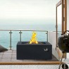Laurel Outdoor Patio Fire Pit in Dark Grey with Concrete Texture Finish - Lifestyle