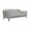 Armen Living Franz 87" Modern Dove Gray Genuine Leather Sofa Side