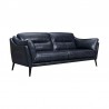 Armen Living Franz 87" Modern Blue Genuine Leather Sofa Side