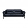 Armen Living Franz 87" Modern Blue Genuine Leather Sofa Front
