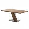 Armen Living Fusion Contemporary Dining Table In Walnut Wood Top And Stainless Steel In Brown 03