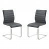 Fusion Contemporary Side Chair In Gray and Stainless Steel - Set of 2 03