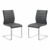 Fusion Contemporary Side Chair In Gray and Stainless Steel - Set of 2 03 - Fusion Contemporary Side Chair In Gray and Stainless Steel - Set of 2 03