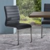Armen Living Fusion Contemporary Side Chair In Gray and Stainless Steel - Lifestyle