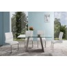 Fusion Contemporary Side Chair In White and Stainless Steel - Set of 2 01