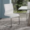 Fusion Contemporary Side Chair In White and Stainless Steel - Set of 2 02
