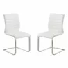 Fusion Contemporary Side Chair In White and Stainless Steel - Set of 2 - Fusion Contemporary Side Chair In White and Stainless Steel - Set of 2