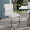 Armen Living Fusion Contemporary Side Chair In White and Stainless Steel - Lifestyle 