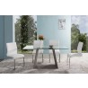 Armen Living Fusion Contemporary Side Chair In White and Stainless Steel - Set of 2 - Lifestyle