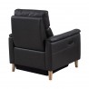 Gala Contemporary Chair in Brown Wood Finish and Pewter Genuine Leather - Back Angled