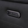 Gala Contemporary Chair in Brown Wood Finish and Pewter Genuine Leather - Control Close-Up