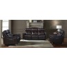 Gala Contemporary Chair in Brown Wood Finish and Pewter Genuine Leather - Lifestyle 2
