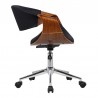 Geneva Mid-Century Office Chair in Chrome finish with Black Faux Leather and Walnut Veneer Arms 04