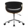 Geneva Mid-Century Office Chair in Chrome finish with Black Faux Leather and Walnut Veneer Arms 06