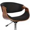 Geneva Mid-Century Office Chair in Chrome finish with Black Faux Leather and Walnut Veneer Arms 05
