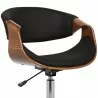 Geneva Mid-Century Office Chair in Chrome finish with Black Faux Leather and Walnut Veneer Arms 05 - Geneva Mid-Century Office Chair in Chrome finish with Black Faux Leather and Walnut Veneer Arms 05