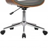 Geneva Mid-Century Office Chair in Chrome finish with Gray Faux Leather and Walnut Veneer Arms 07