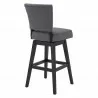 Armen Living Gia 26" Counter Height Swivel Grey Fabric and Espresso Wood Bar Stool Back - Armen Living Gia 26" Counter Height Swivel Grey Fabric and Espresso Wood Bar Stool Back